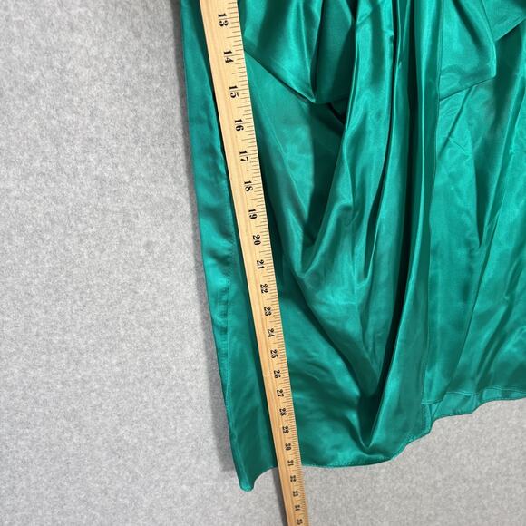 VTG 80s Jolie Madame Dress Junior 5 6‎ Mini Teal Bow Satin Wrap 90s Party USA - Picture 4 of 11